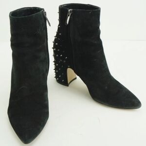 Black Suede Ankle Boots with Studded Heel Sam Edelman